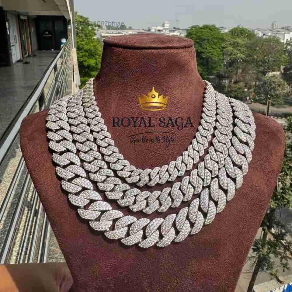 Cuban Link Chain 12Mm - Custom 12mm/15mm/18mm 925 Silver Moissanite Cuban