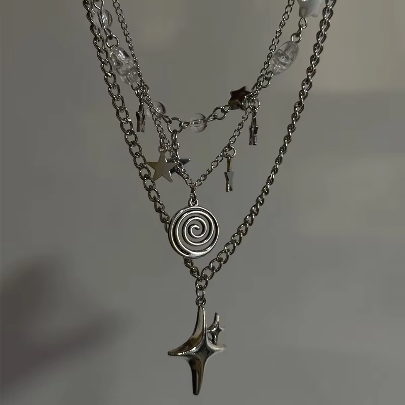 Multi-layer Star Pendant Neckl - Layered Pendant Necklace Aesthetic review and price