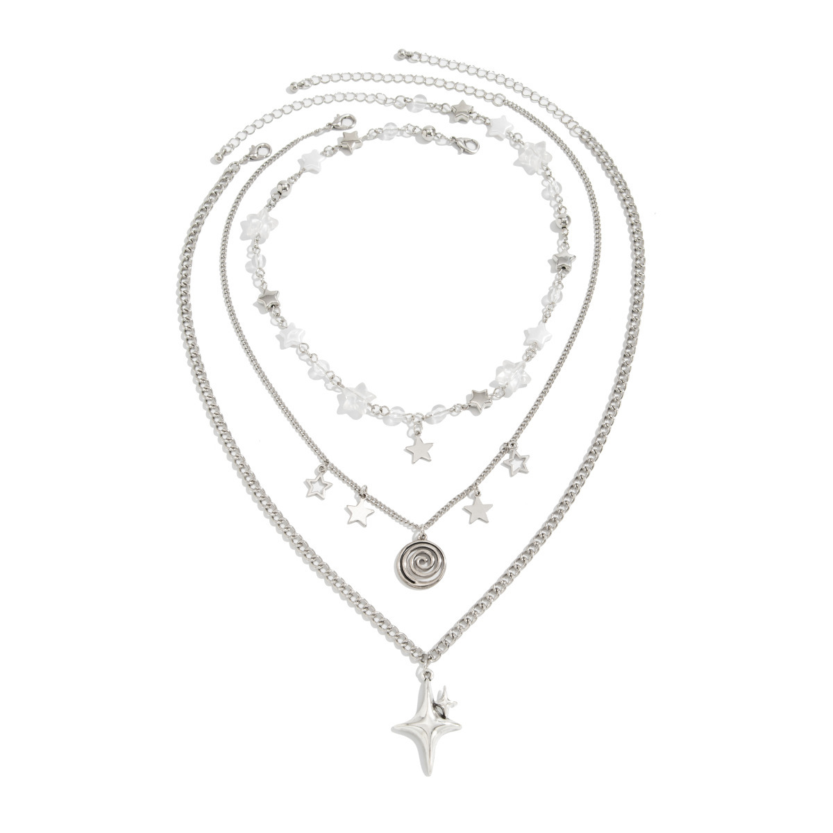 Multi-layer Star Pendant Neckl - Layered Pendant Necklace Aesthetic review and price