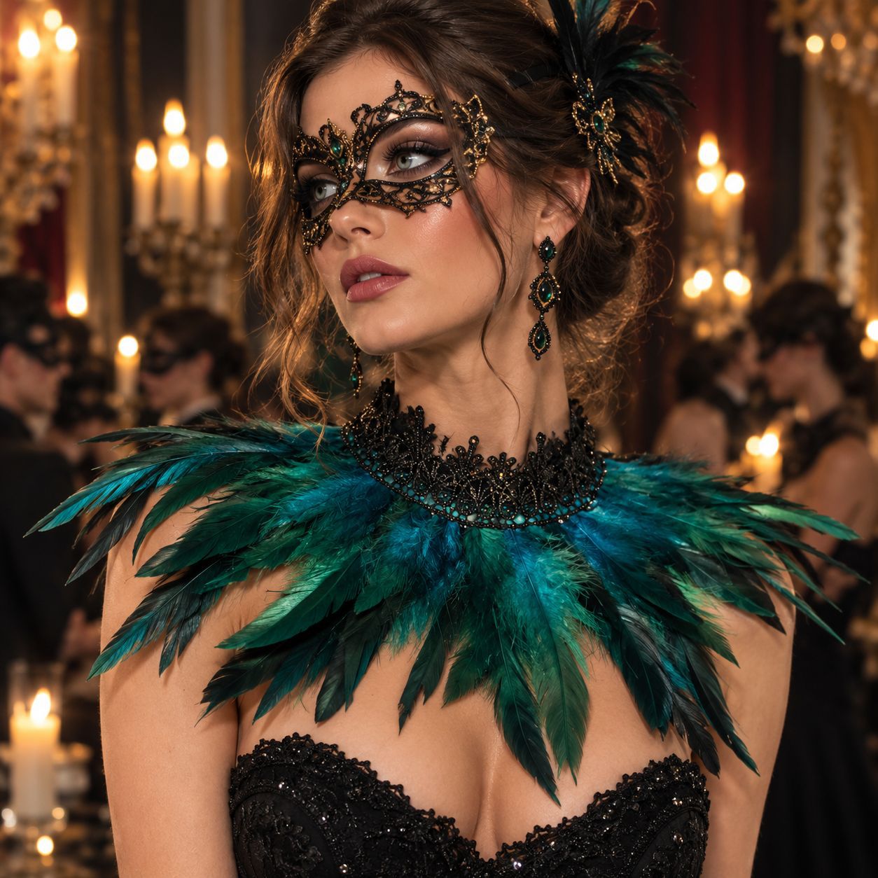 Gothic Feather Neck Collar Lac - Necklaces review and price
