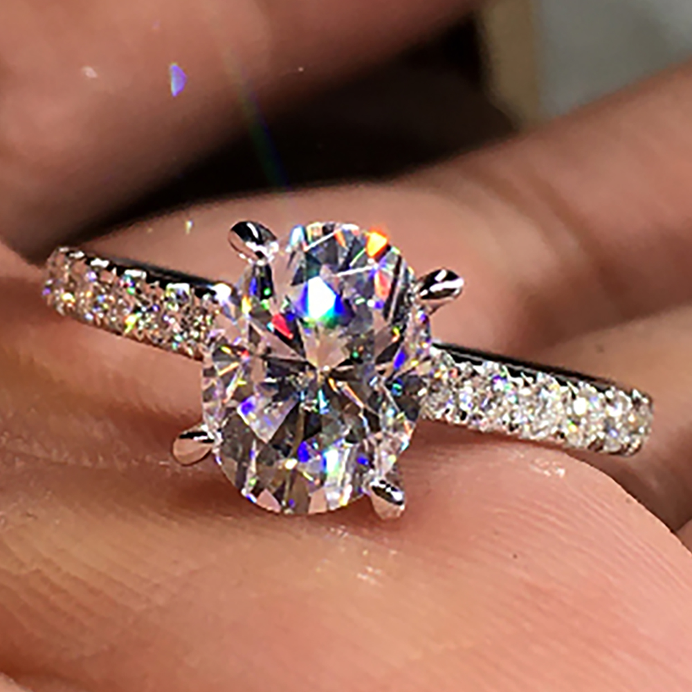 Custom Solid 10K White Gold Wo - Moissanite Engagement Ring 1 Carat review and price
