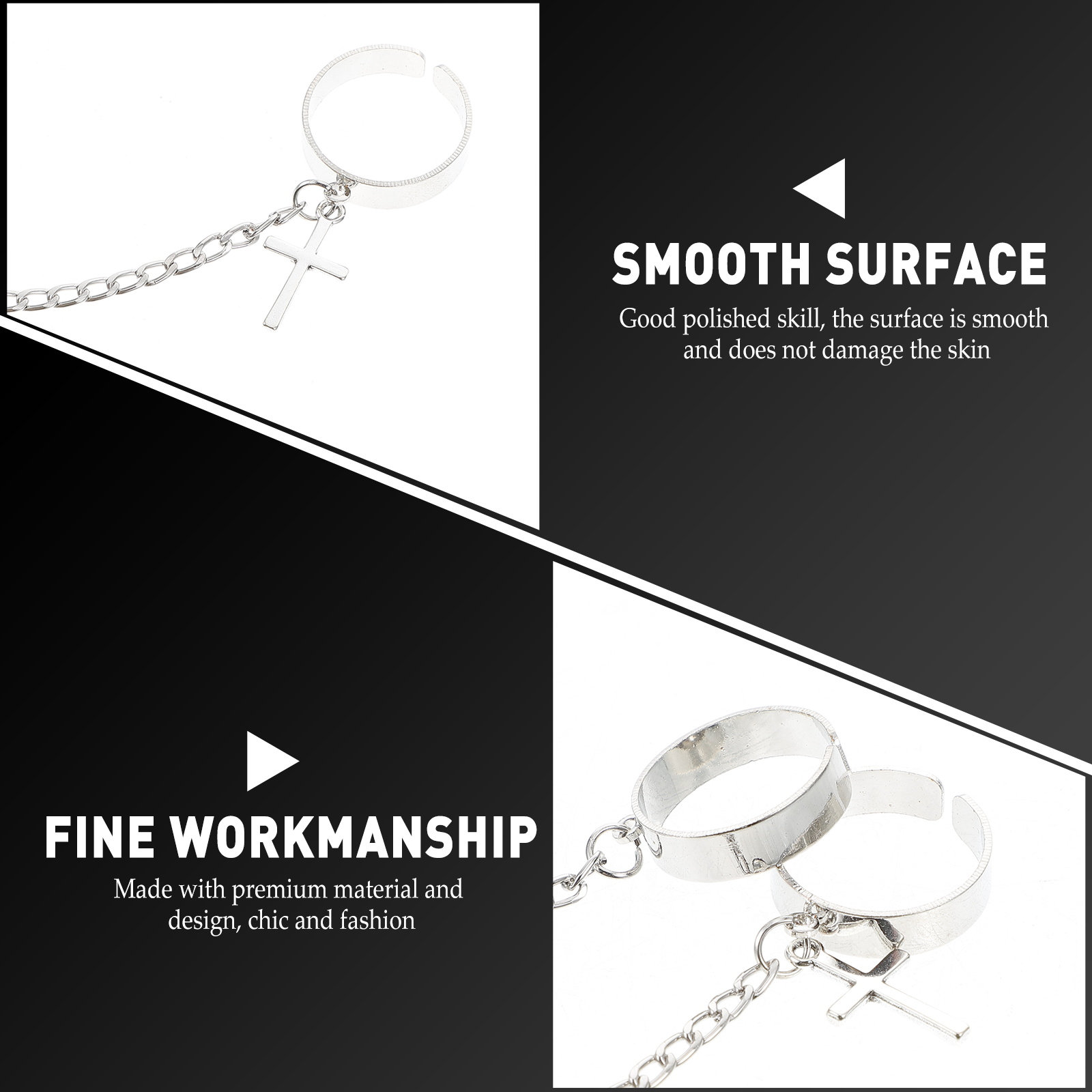 Knuckle Ring Set Cross Chain V - Vintage Punk Knuckle Rings Set review and price