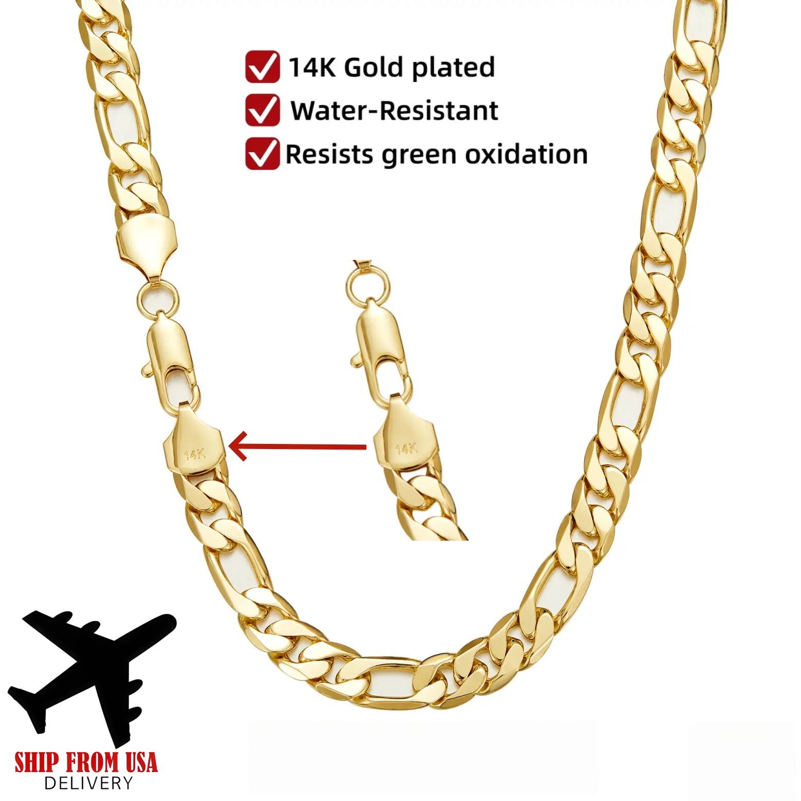14K Gold Plated 3:1 NK Cuban L - Cuban Link Chain 12Mm review and price