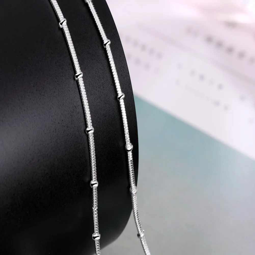 45-60CM Pretty charms chain be - 925 Sterling Silver Chain Necklace Men review and price