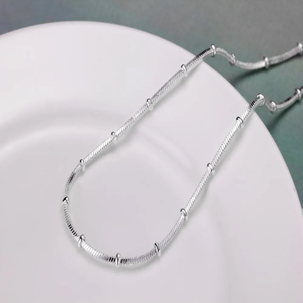 45-60CM Pretty charms chain be - 925 Sterling Silver Chain Necklace Men review and price