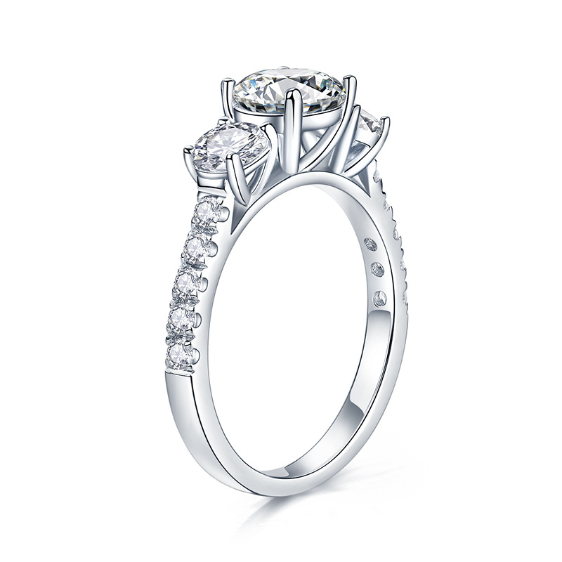 HTOTOH 3 Stone 1 Carat D Color - Moissanite Engagement Ring 1 Carat review and price