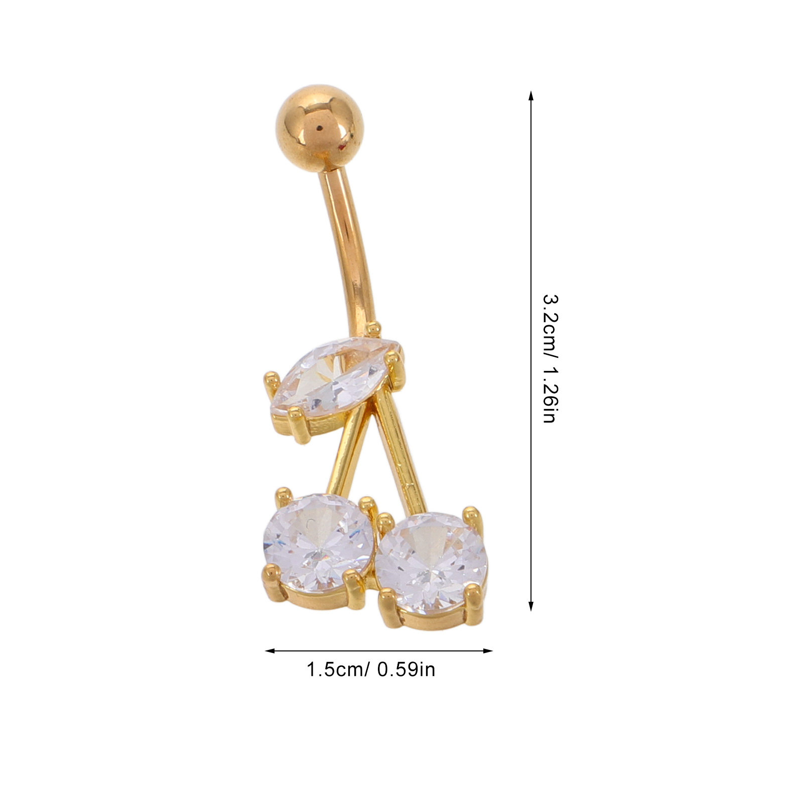 3Pcs Copper Zircon Cherry Bell - Body Jewelry review and price