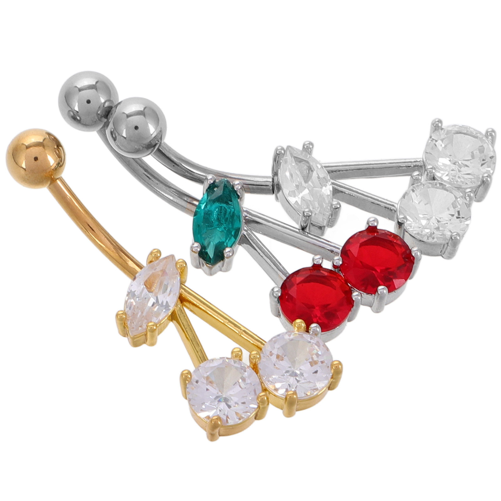 3Pcs Copper Zircon Cherry Bell - Body Jewelry review and price