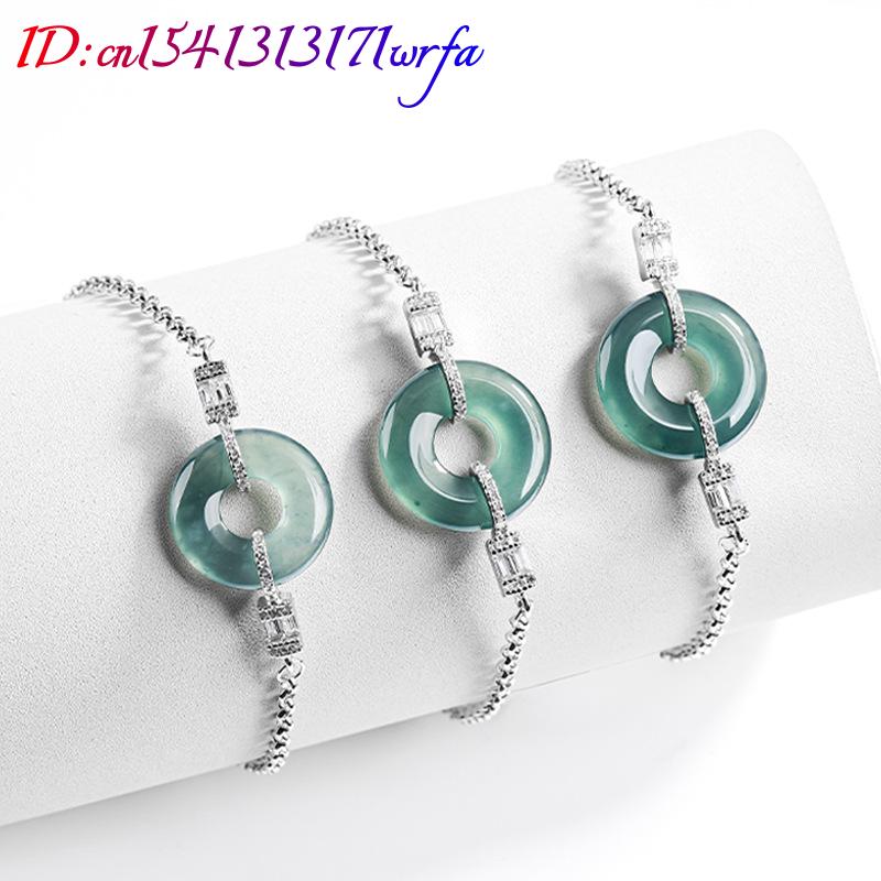 Blue Myanmar Jadeite Ring Brac - Bracelets review and price