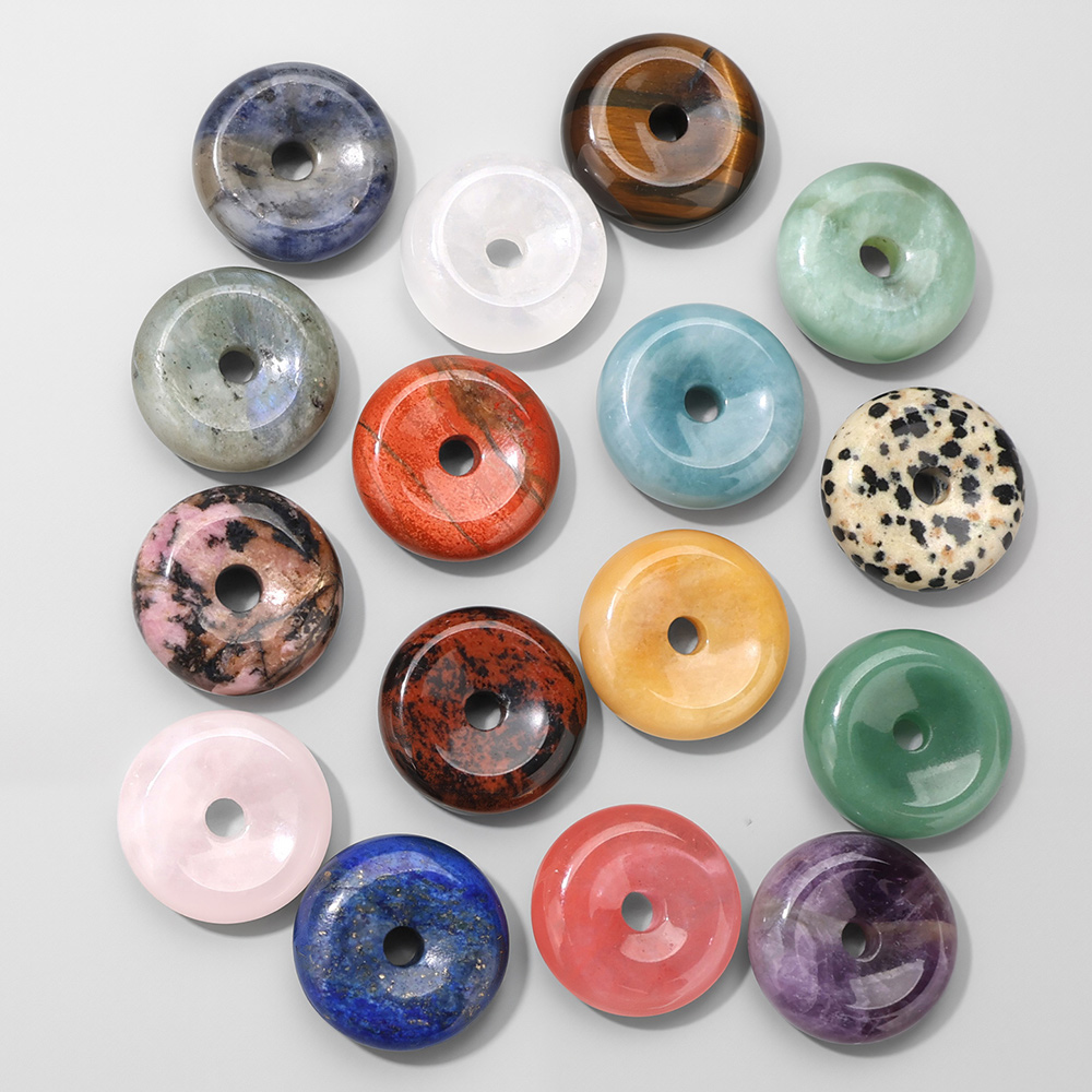 1pc 25MM Circle Donut for Neck - Crystal Pendant Necklace Natural Stone review and price
